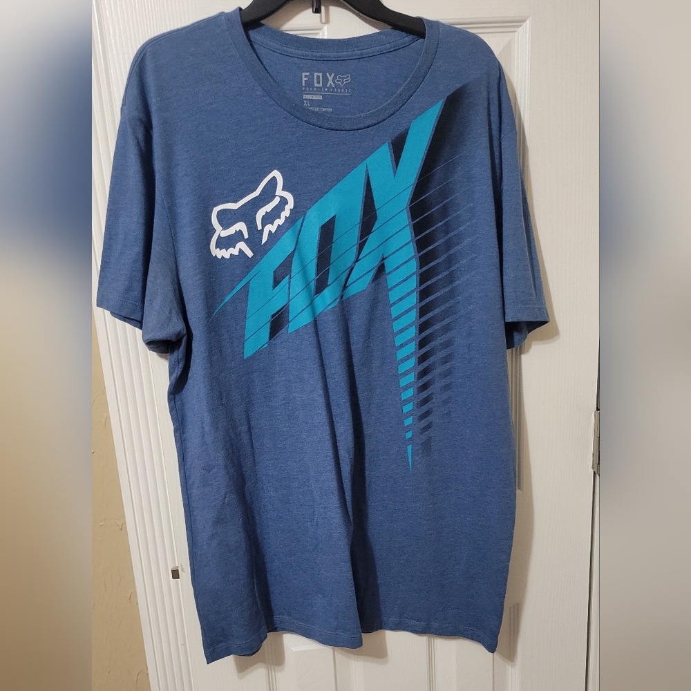 Fox mens t shirt xl slim fit blue with graphics